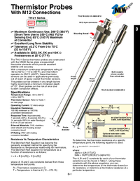 Thumbnail of document Data Sheet - TH-21A Thermistor Immersion Probes w/a Standard M12 Connector